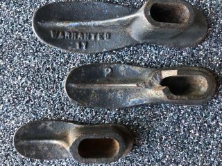 Antique Vintage Cast Iron Shoe Maker Stand With 4 Forms Lasts Cobbler Wood Metal 3