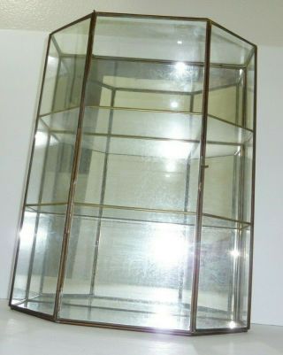 FRANKLIN Glass Brass Mirrored Curio Display Cabinet 16 