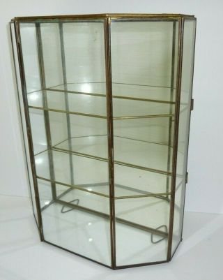 FRANKLIN Glass Brass Mirrored Curio Display Cabinet 16 