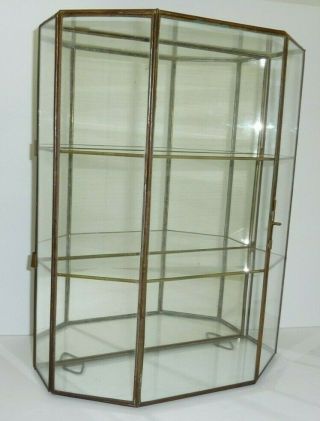 FRANKLIN Glass Brass Mirrored Curio Display Cabinet 16 