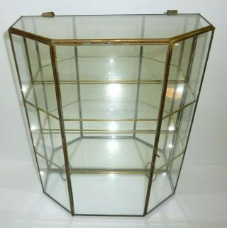 FRANKLIN Glass Brass Mirrored Curio Display Cabinet 16 