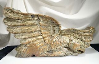 Antique Folk Art Carved Wood Eagle Pediment - 56140