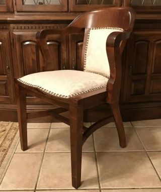 Antique 20 ' s B.  L.  Marble Chair Co Banker ' s Chair Lawyer Doctor Office Birch Wood 10