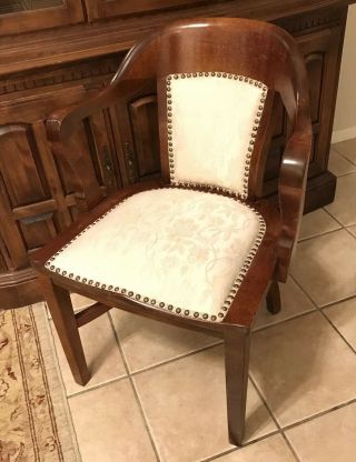 Antique 20 ' s B.  L.  Marble Chair Co Banker ' s Chair Lawyer Doctor Office Birch Wood 11