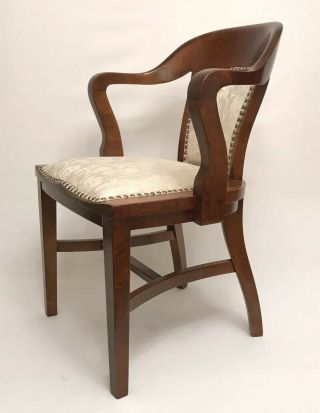 Antique 20 ' s B.  L.  Marble Chair Co Banker ' s Chair Lawyer Doctor Office Birch Wood 3