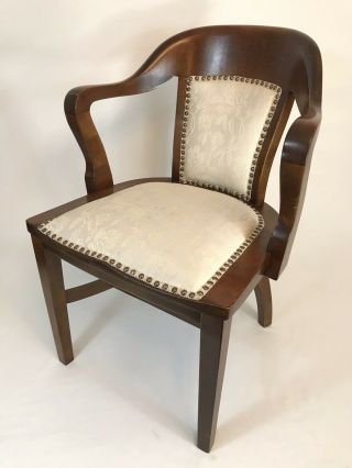 Antique 20 ' s B.  L.  Marble Chair Co Banker ' s Chair Lawyer Doctor Office Birch Wood 4