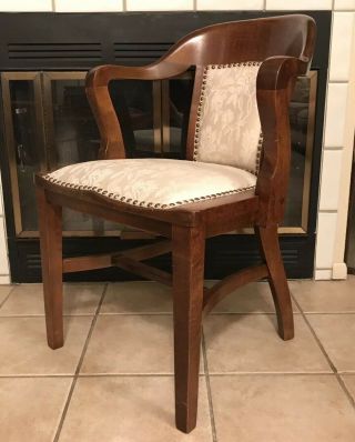 Antique 20 ' s B.  L.  Marble Chair Co Banker ' s Chair Lawyer Doctor Office Birch Wood 8