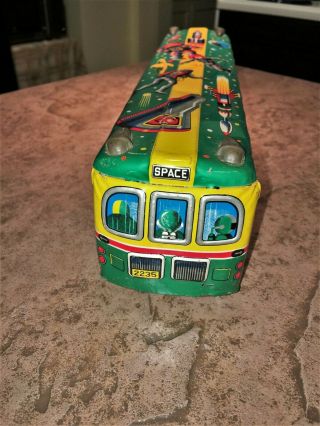Vintage Tin Litho Toy SPACE BUS Made in Japan 1960 ' s Robots Spacemen 7