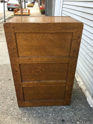 Unique Antique Golden Oak 3 Drawer File Cabinet Circa 1920 10