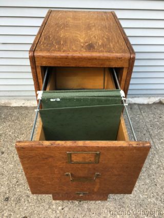 Unique Antique Golden Oak 3 Drawer File Cabinet Circa 1920 7