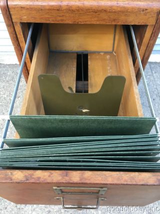 Unique Antique Golden Oak 3 Drawer File Cabinet Circa 1920 8
