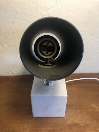Vintage Mid Century Koch & Lowy? Chrome & Marble Cylinder Table Lamp 3