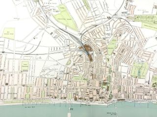 1890 Antique Map of Brighton East Sussex Town Plan 19th Century 10