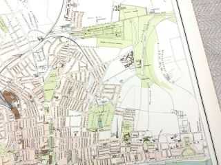 1890 Antique Map of Brighton East Sussex Town Plan 19th Century 3