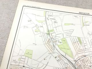 1890 Antique Map of Brighton East Sussex Town Plan 19th Century 6