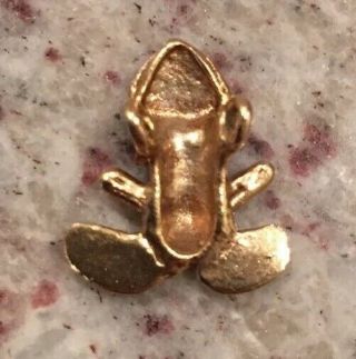 Very Small & Stunning Precolumbian Gold Panamanian/Costa Rican Frog Pendant 5