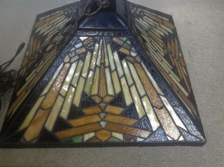 Vintage Tagged Meyda Tiffany Hanging Swag Stained Glass Tiffany Lamp17 