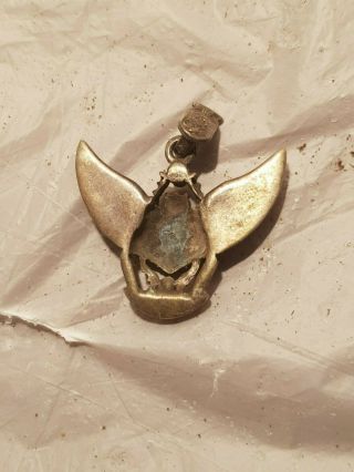 Rare Antique Ancient Egyptian Silver Scarab Labis Lazuli Good Luck1840 - 1760BC 11