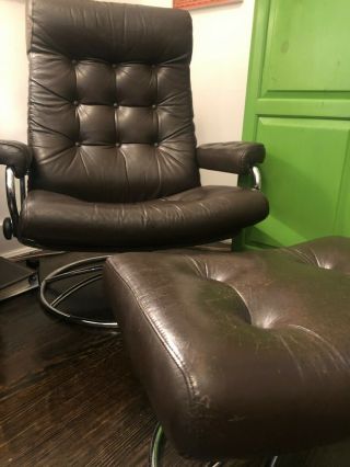 Vintage Leatherekornes Stressless Chair Leather Great Shape