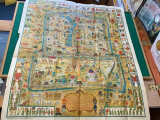 1936 Chinese Pictorial Map Of Peking By Frank Dorn