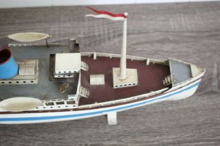 ANTIQUE FLEISCHMANN OCEAN LINER SHIP BOAT Wind up Tin Toy 10