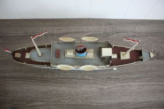 ANTIQUE FLEISCHMANN OCEAN LINER SHIP BOAT Wind up Tin Toy 8