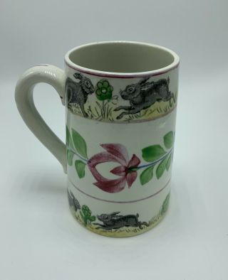 Antique Wesh Gaudy Rabbit Tankard Mug