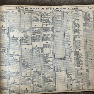 Metsker ' s Atlas Chelan County Washington WA 1942 3