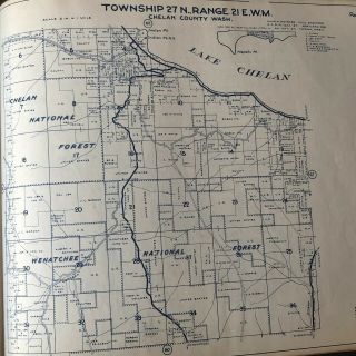 Metsker ' s Atlas Chelan County Washington WA 1942 5
