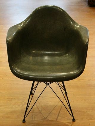 Eames By Herman Miller Fiberglass Green Shell Chair