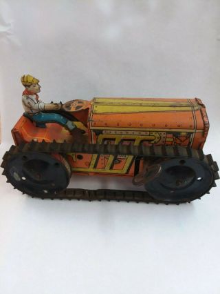 Vintage antique MARX MAR TOYS Wind Up Tin Climbing Tractor (USA) 2