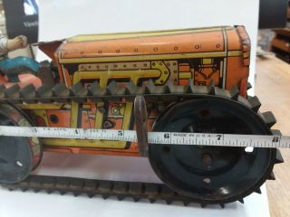 Vintage antique MARX MAR TOYS Wind Up Tin Climbing Tractor (USA) 3