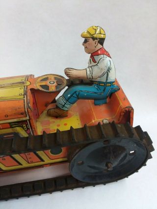 Vintage antique MARX MAR TOYS Wind Up Tin Climbing Tractor (USA) 6