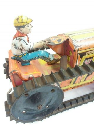 Vintage antique MARX MAR TOYS Wind Up Tin Climbing Tractor (USA) 9
