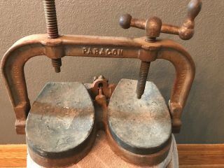 Vtg Cast Iron Hydrosole Press Cobbler Shoe Sole Repair Press Machine Paragon 2