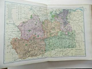 1898 Bacon Atlas British Isles Complete 109 Town Plans County Maps SCARCE 9