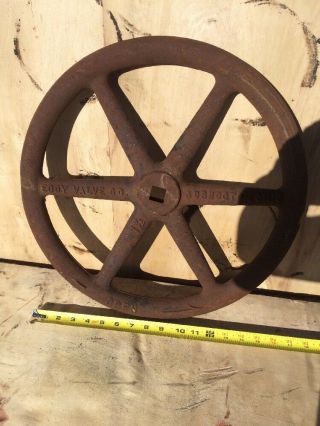 Antique Cast Iron Valve Hand Wheel Eddy Valve Co.  Coshocton,  Ohio