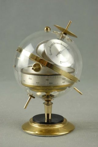 Vintage Sputnik Weather Station Barometer Thermometer Art Deco Germany 50s 60s 3