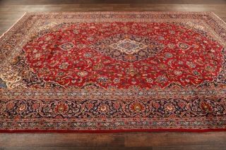 Vintage Traditional Floral Oriental Area Rug Hand - Knotted Wool Red Carpet 10x13