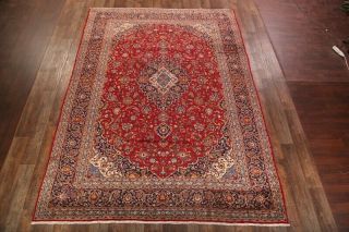 Vintage Traditional Floral Oriental Area Rug Hand - Knotted Wool RED Carpet 10x13 3