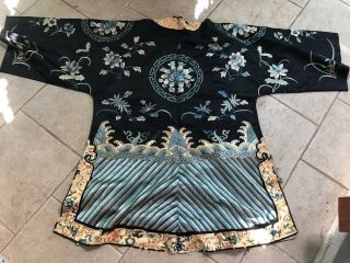 Vintage Antique Asian Chinese Fine Embroidered Silk Robe Kimono Handmade 6