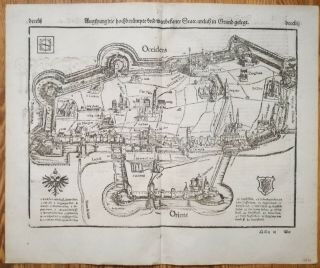 Munster Cosmographia Large Print Augsburg Germany - 1590