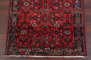 VINTAGE 13 ' LONG Runner Hamedan Persian Oriental Hand - Knotted Rug 12 ' 7 