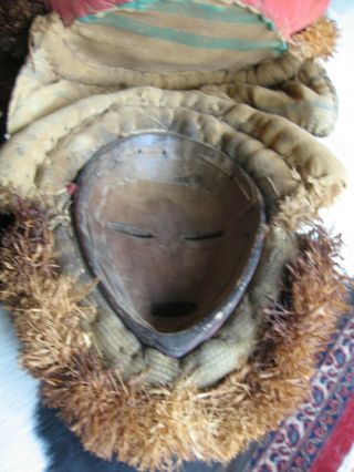 African Mask Dan Tribe Liberia Burnished Wood,  Cowrie Shells,  Bells,  Beads 6