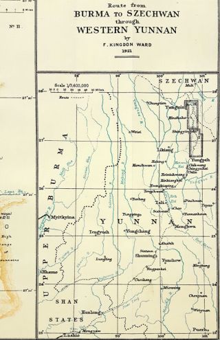 1922 Kingdon Ward - WESTERN YUNNAN - LARGE COLOR MAP - Muli Dasi Monastery - 09 5