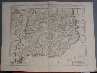 Catalonia Spain 1694 Nolin Large Unusual Antique Copper Engraved Map
