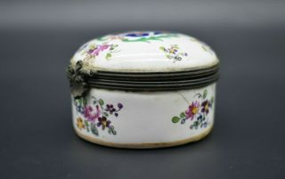 French ceramic decorated trinket box - made in Lille C.  1767 AD 3