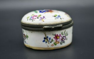 French ceramic decorated trinket box - made in Lille C.  1767 AD 4