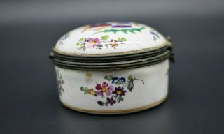 French ceramic decorated trinket box - made in Lille C.  1767 AD 5