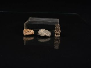 Three S.  Mexican Pre Columbian Miniature Carvings: Olmec,  Zapotec,  Mayan 3
